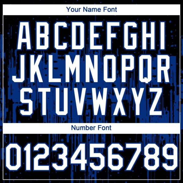 Custom Black White-Royal Dripping Splatter Paint Authentic Baseball Jersey