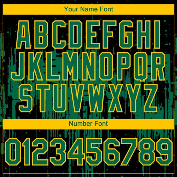 Custom Black Kelly Green-Yellow Dripping Splatter Paint Authentic Baseball Jersey