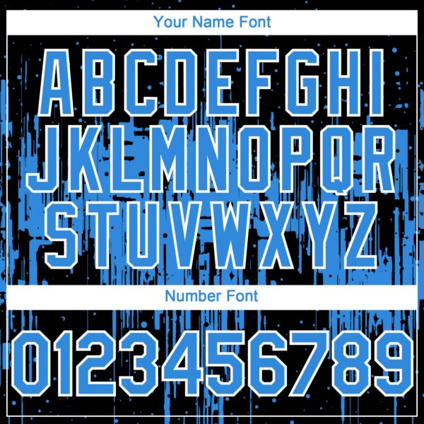 Custom Black Powder Blue-White Dripping Splatter Paint Authentic Baseball Jersey