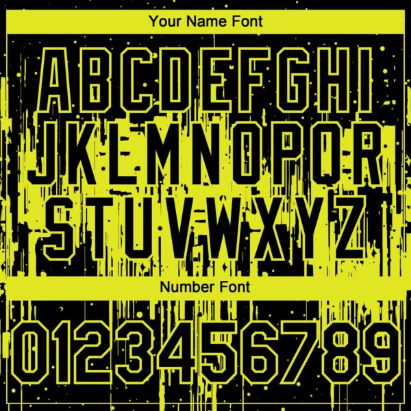 Custom Black Neon Yellow Dripping Splatter Paint Authentic Baseball Jersey