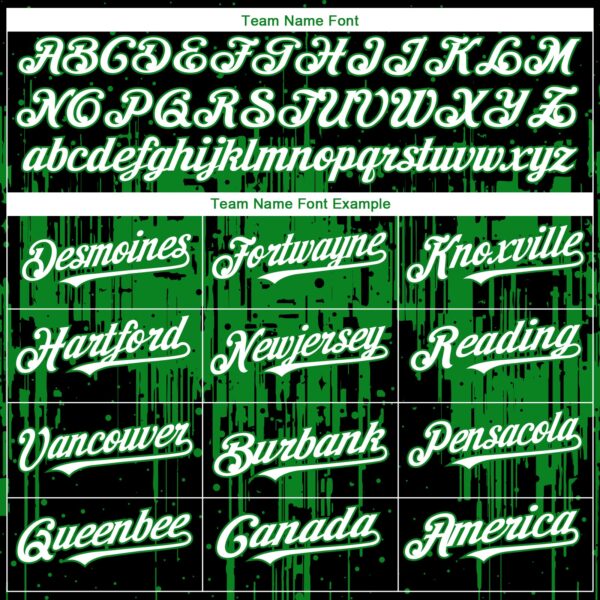 Custom Black White-Grass Green Dripping Splatter Paint Authentic Baseball Jersey