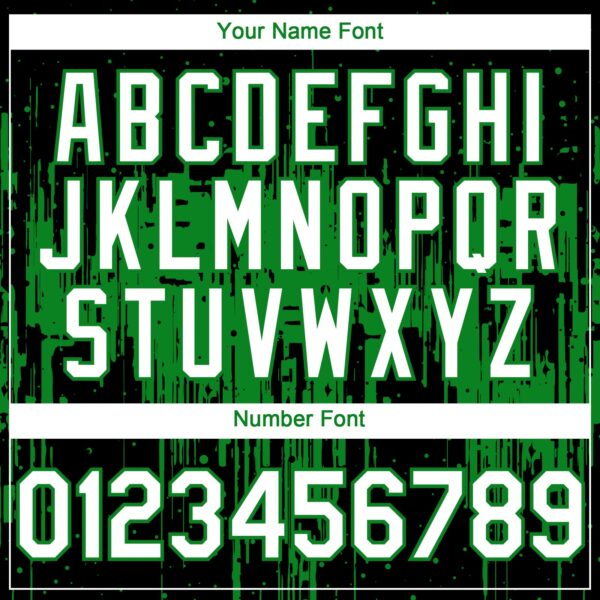 Custom Black White-Grass Green Dripping Splatter Paint Authentic Baseball Jersey