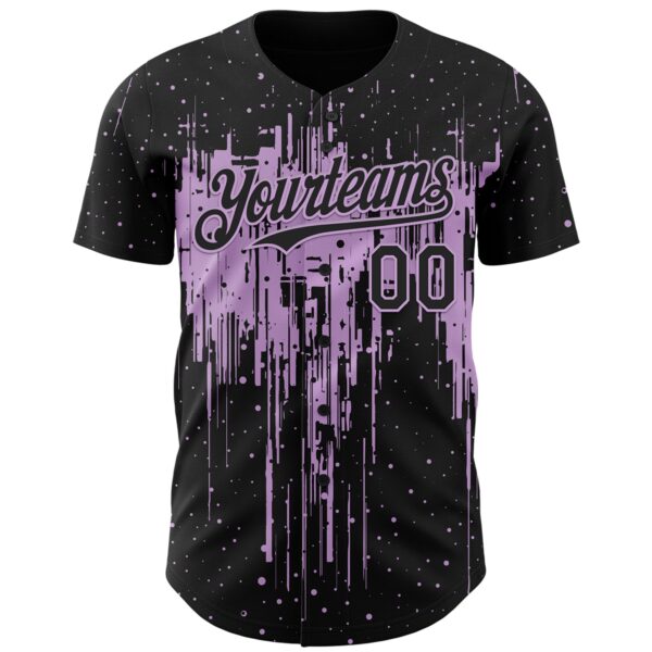 Custom Black Light Purple Dripping Splatter Paint Authentic Baseball Jersey