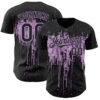 Custom Black Light Purple Dripping Splatter Paint Authentic Baseball Jersey
