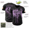 Custom Black Light Purple Dripping Splatter Paint Authentic Baseball Jersey