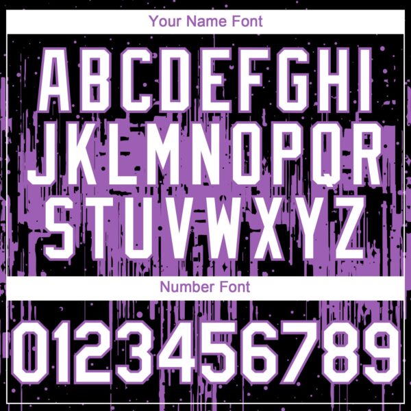 Custom Black White-Medium Purple Dripping Splatter Paint Authentic Baseball Jersey