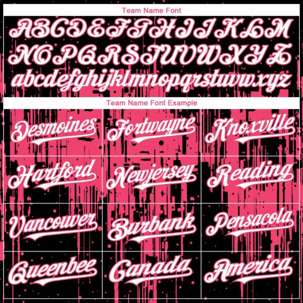 Custom Black White-Neon Pink Dripping Splatter Paint Authentic Baseball Jersey