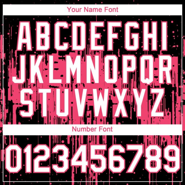 Custom Black White-Neon Pink Dripping Splatter Paint Authentic Baseball Jersey