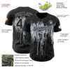 Custom Black Silver Dripping Splatter Paint Authentic Baseball Jersey