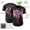 Custom Black Light Pink Dripping Splatter Paint Authentic Baseball Jersey