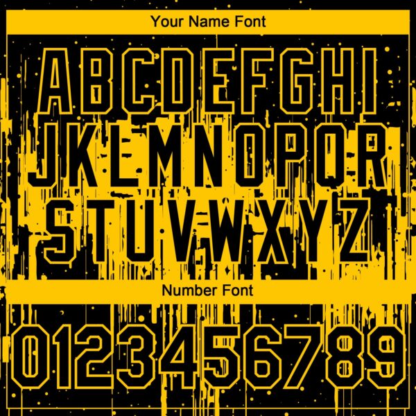 Custom Black Yellow Dripping Splatter Paint Authentic Baseball Jersey