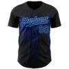 Custom Black US Navy Blue-Light Blue Dripping Splatter Paint Authentic Baseball Jersey