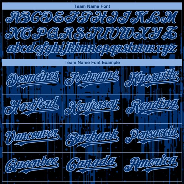 Custom Black US Navy Blue-Light Blue Dripping Splatter Paint Authentic Baseball Jersey