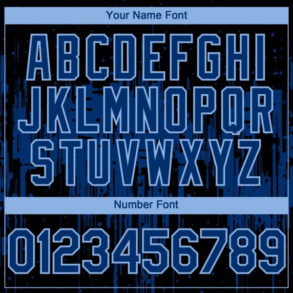 Custom Black US Navy Blue-Light Blue Dripping Splatter Paint Authentic Baseball Jersey