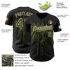 Custom Black Olive-Cream Dripping Splatter Paint Authentic Baseball Jersey