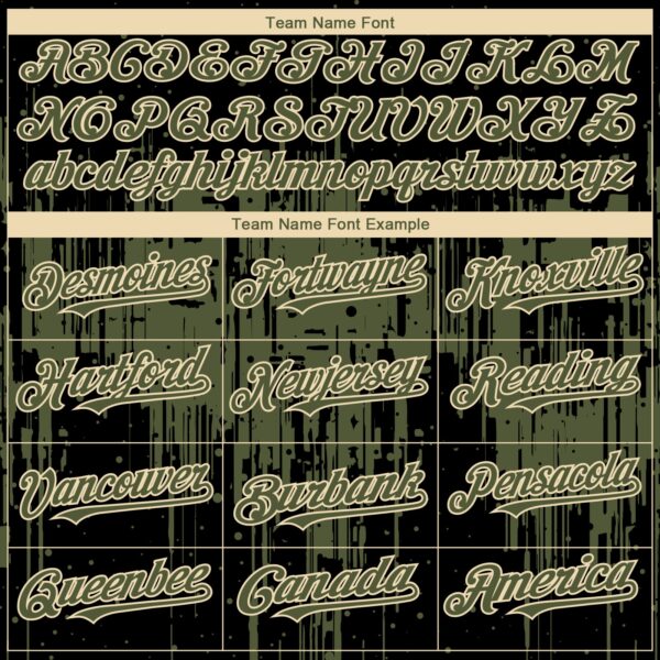 Custom Black Olive-Cream Dripping Splatter Paint Authentic Baseball Jersey