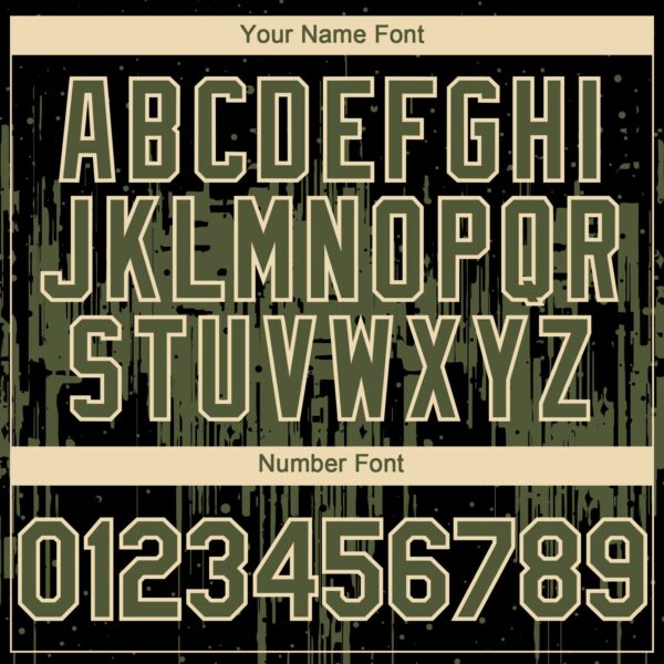 Custom Black Olive-Cream Dripping Splatter Paint Authentic Baseball Jersey