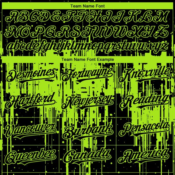 Custom Black Neon Green Dripping Splatter Paint Authentic Baseball Jersey