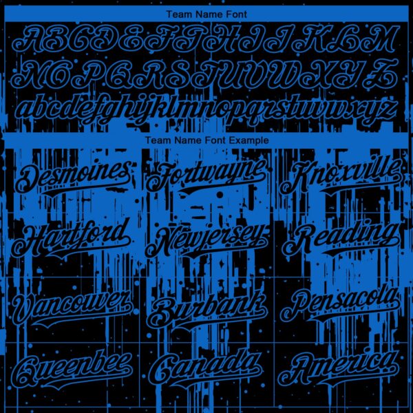 Custom Black Blue Dripping Splatter Paint Authentic Baseball Jersey