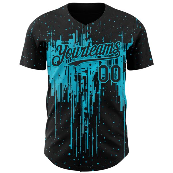 Custom Black Lakes Blue Dripping Splatter Paint Authentic Baseball Jersey