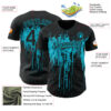 Custom Black Lakes Blue Dripping Splatter Paint Authentic Baseball Jersey