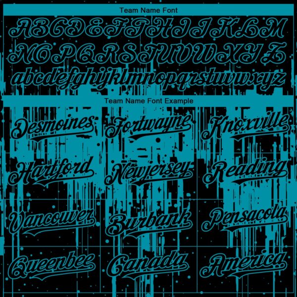 Custom Black Teal Dripping Splatter Paint Authentic Baseball Jersey