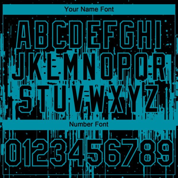 Custom Black Teal Dripping Splatter Paint Authentic Baseball Jersey