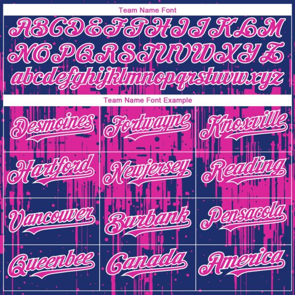 Custom Royal Deep Pink-White Dripping Splatter Paint Authentic Baseball Jersey