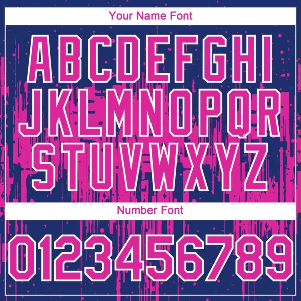 Custom Royal Deep Pink-White Dripping Splatter Paint Authentic Baseball Jersey