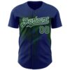 Custom Royal Green-White Dripping Splatter Paint Authentic Baseball Jersey