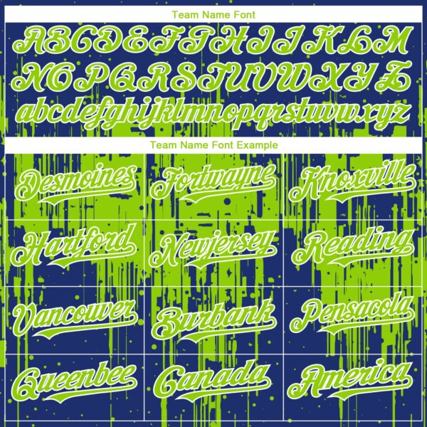 Custom Royal Neon Green-White Dripping Splatter Paint Authentic Baseball Jersey