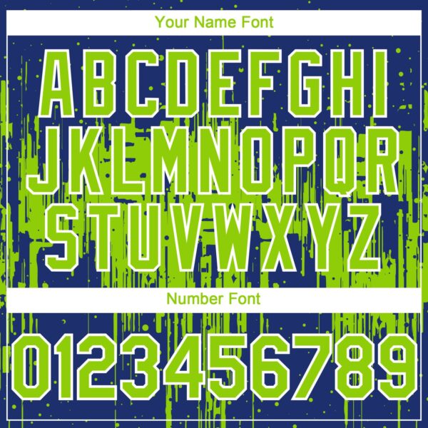 Custom Royal Neon Green-White Dripping Splatter Paint Authentic Baseball Jersey