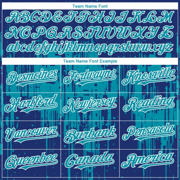 Custom Royal Teal-White Dripping Splatter Paint Authentic Baseball Jersey