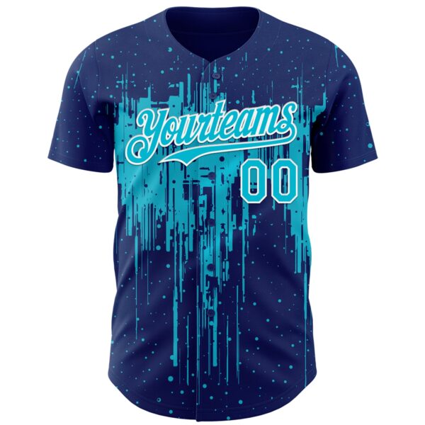 Custom Royal Lakes Blue-White Dripping Splatter Paint Authentic Baseball Jersey