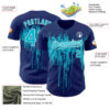 Custom Royal Lakes Blue-White Dripping Splatter Paint Authentic Baseball Jersey