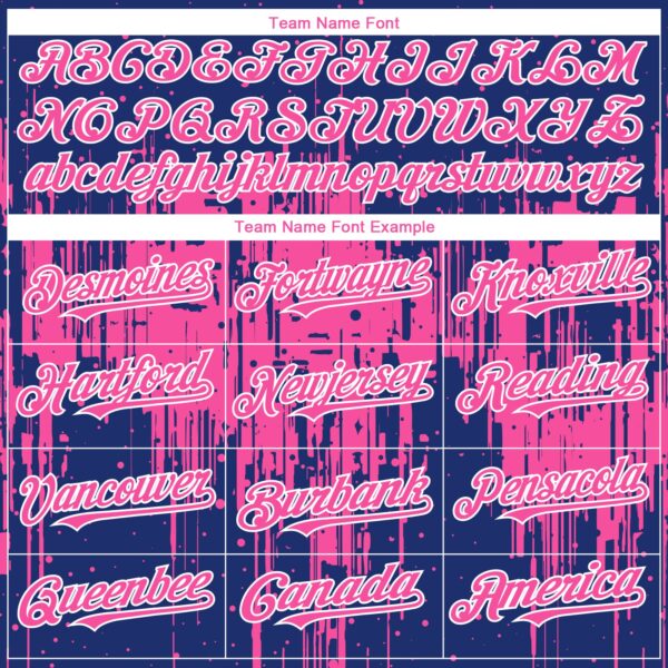 Custom Royal Pink-White Dripping Splatter Paint Authentic Baseball Jersey