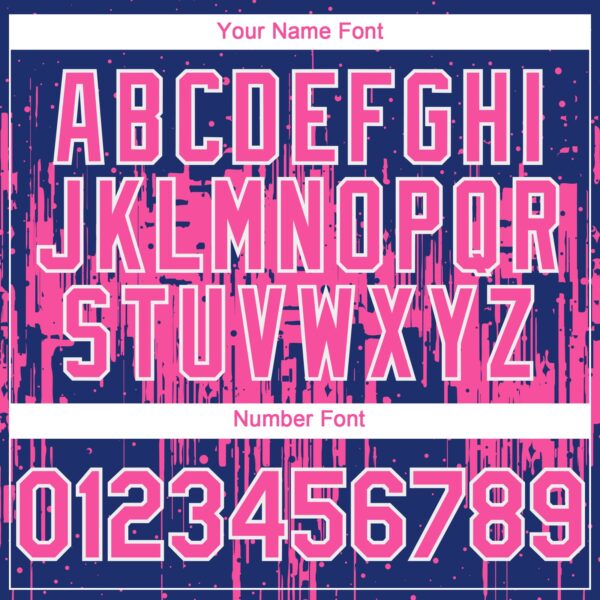 Custom Royal Pink-White Dripping Splatter Paint Authentic Baseball Jersey