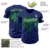 Custom Royal Kelly Green-Cream Dripping Splatter Paint Authentic Baseball Jersey