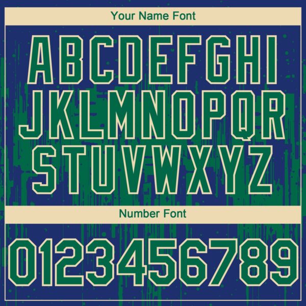 Custom Royal Kelly Green-Cream Dripping Splatter Paint Authentic Baseball Jersey