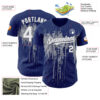 Custom Royal White-Gray Dripping Splatter Paint Authentic Baseball Jersey