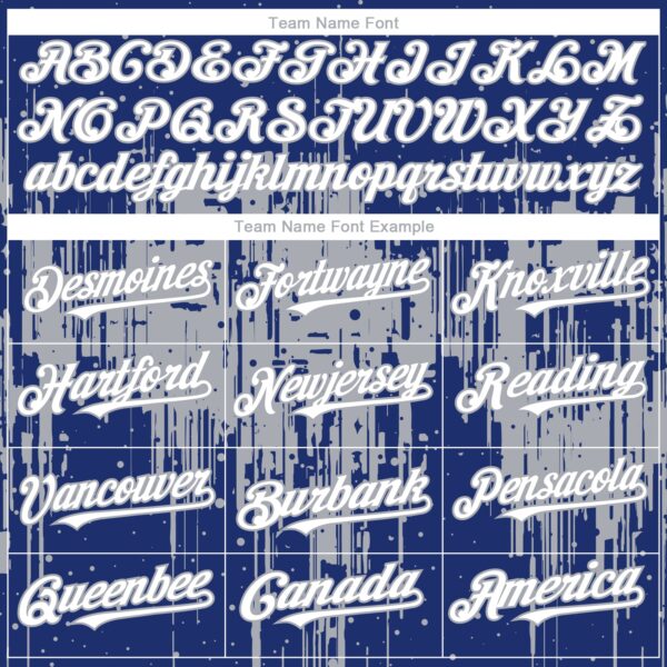 Custom Royal White-Gray Dripping Splatter Paint Authentic Baseball Jersey