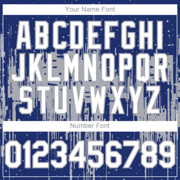 Custom Royal White-Gray Dripping Splatter Paint Authentic Baseball Jersey