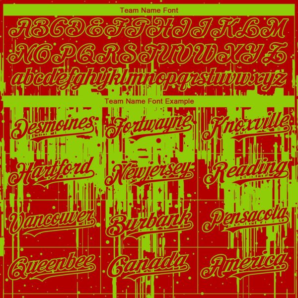 Custom Red Neon Green Dripping Splatter Paint Authentic Baseball Jersey