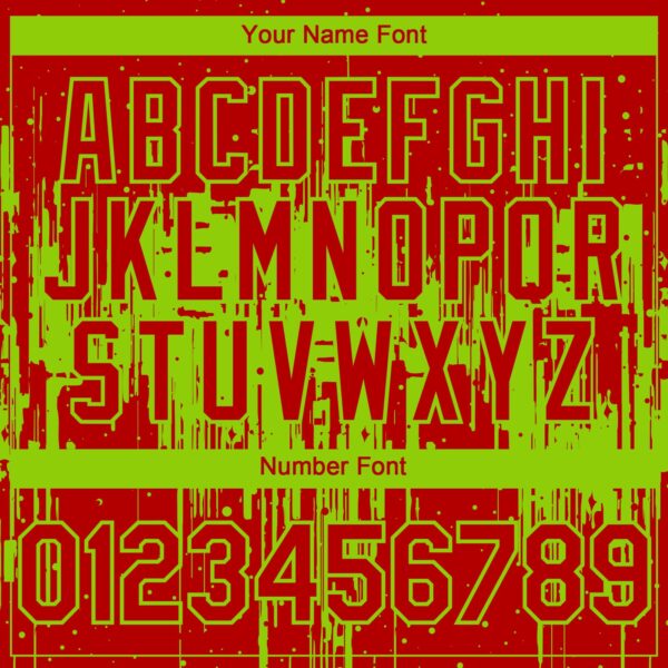 Custom Red Neon Green Dripping Splatter Paint Authentic Baseball Jersey
