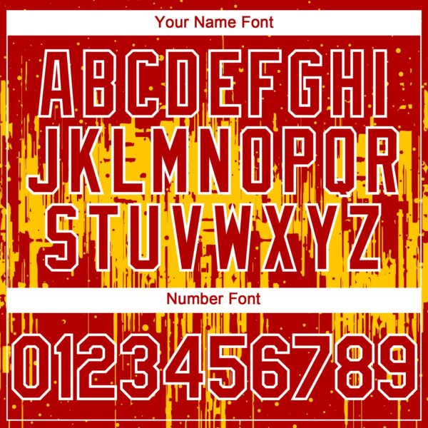 Custom Red White-Yellow Dripping Splatter Paint Authentic Baseball Jersey