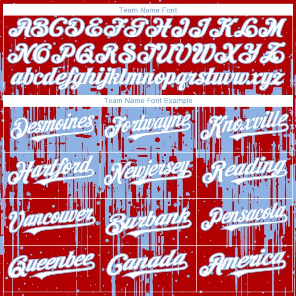 Custom Red White-Light Blue Dripping Splatter Paint Authentic Baseball Jersey