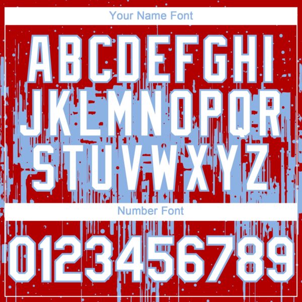 Custom Red White-Light Blue Dripping Splatter Paint Authentic Baseball Jersey