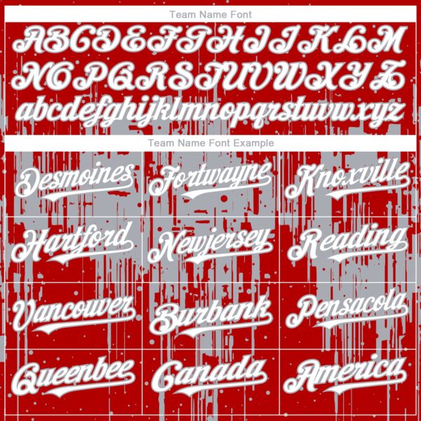 Custom Red White-Gray Dripping Splatter Paint Authentic Baseball Jersey