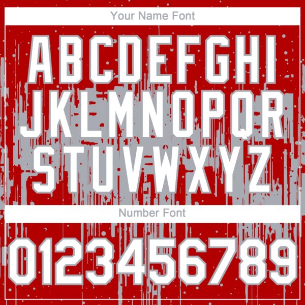 Custom Red White-Gray Dripping Splatter Paint Authentic Baseball Jersey