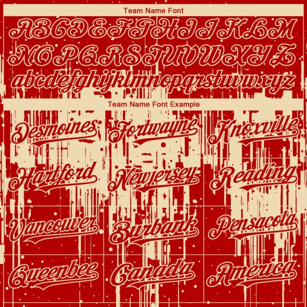 Custom Red Cream Dripping Splatter Paint Authentic Baseball Jersey